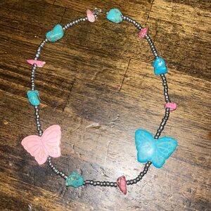 Handmade Stone Butterfly Necklace